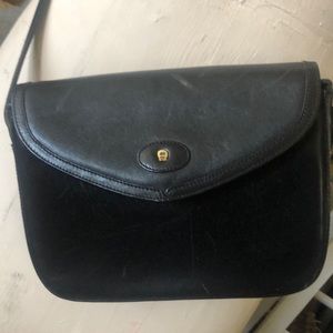 etienne aigner. Class black leather shoulder bag